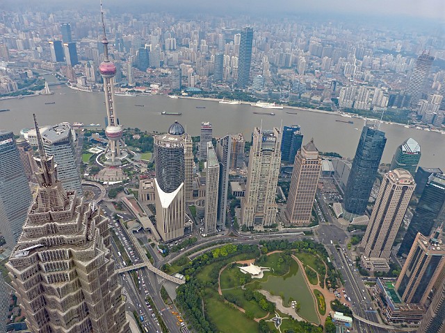 484.jpg - 484 Panorama Szanghaju z 100 piętra Centrum Finansów.