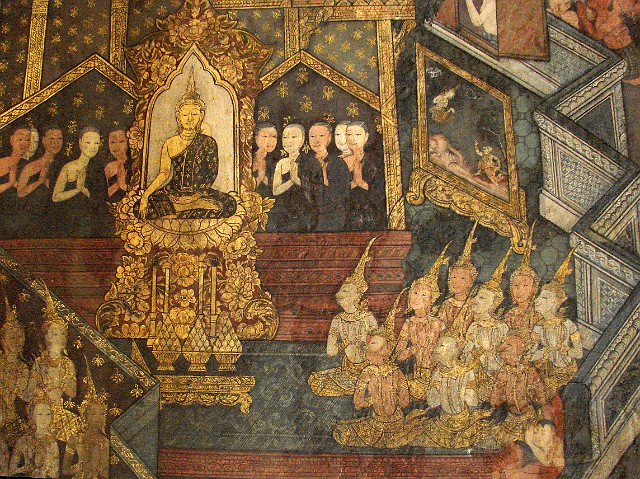 048.jpg - 048 Ściany świątyni zdobią malowidła ilustrujące sceny z życia Buddy.