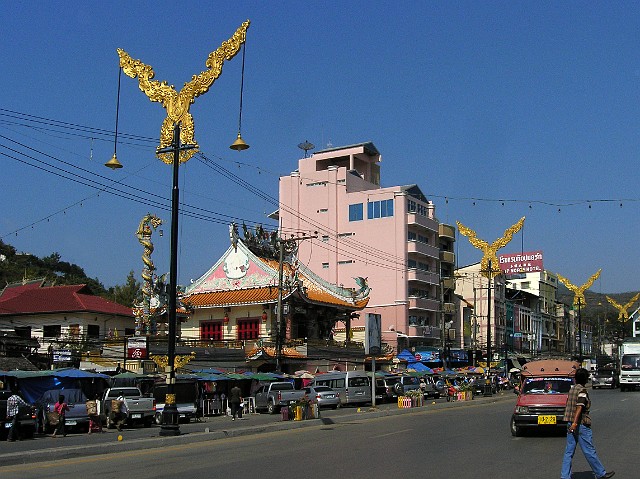 193.jpg - 193 Położone najdalej na północ miasto Tajlandii - Mae Sai. Miasto leży przy granicy Tajlandii z Birmą.
